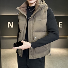 男士马甲连帽秋冬外穿羽绒服马夹韩版潮流坎肩外套M8076-P130，男装羽绒服，电商A239