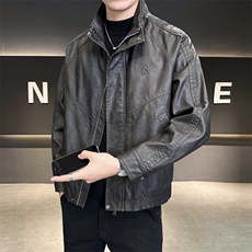 皮衣男品质款大货立领刺绣宽松秋季外套C317-J9966-P155，男装皮衣，电商C317