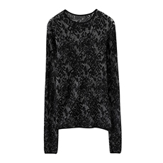 秋装2023年新款女士羊毛衫镂空薄款长袖上衣半高领蕾丝针织打底衫，女装羊毛衫，织己羊绒