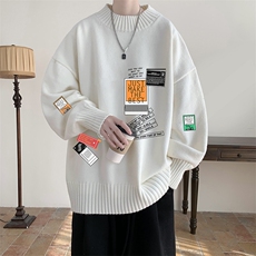 半高领毛衣男士大码针织衫男毛线衣男M18121-P45加绒款-P65，男装针织衫/毛衣，电商A040