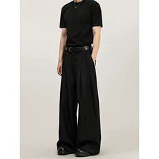 春季褶皱休闲裤cleanfit潮流垂感西裤男女C62178-TP3569，男装西裤，电商A102