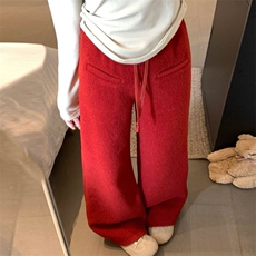 1506-1/KK32741/P52加绒加厚一字口袋休闲裤垂感休闲阔腿长裤男女，男装卫衣，星座1506-1