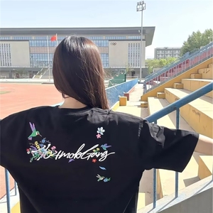 纯棉240G短袖t恤男女夏季2025新款圆领宽松休闲百搭打底衫半袖图片