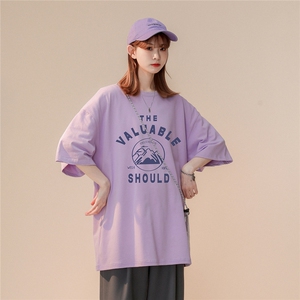 中性 夏季新款潮个性印花宽松圆领情侣短袖T恤 T82 P25控38图片