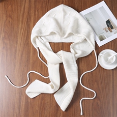 2025年秋季新款麻花抽绳针织披肩帽时尚休闲通勤，披肩，九月九羊绒