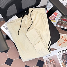 三条杠冲锋裤男春秋美式户外机能登山痞帅宽松休闲长裤K2858/P41，男装休闲裤，星座506B