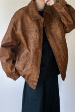 现货-水洗质感复古皮外套男pu机车服潮牌痞帅夹克-AP23106-P115，男装夹克，电商A351