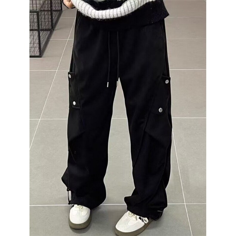 重磅褶皱星空尼工装裤子男款垂感机能休闲伞兵冲锋裤K6112-P45,男装工装外套,星座412-1