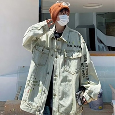 牛仔外套男新款美式ins宽松复古设计感小众夹克潮牌上衣YJ53-P69，男装夹克，星座1008