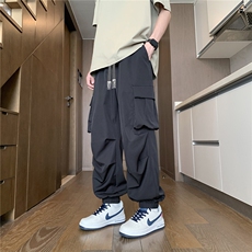 束脚冰丝凉感休闲裤K105模特地板92%聚酯纤维8%氨纶(S-2XL)TP22，男装休闲裤，电商A088
