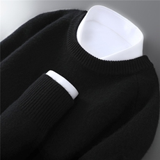 2025百搭时尚简约圆领长袖羊毛衫，男装羊毛衫，忠诺羊绒