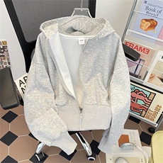 短款连帽外套复古修身卫衣2066P57，女装短外套，星座410-2