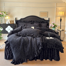 新款婴儿绒压花全夹棉床裙四件套韵雅，床品套件，一起卖家纺