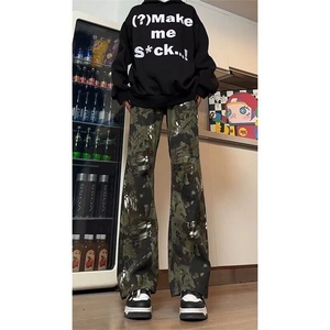 牛仔裤男款直筒修身裤子美式高街穿搭微喇裤泥色水泥水洗 KS7093图片