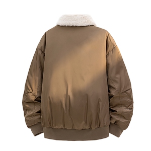 可拆卸毛领羽绒服男情侣冬季复古美式短款外套 XZ309 Y95750 P188图片