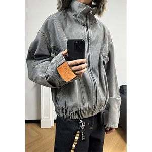 网络图现货复古倒装牛仔外套男夹克春秋重工上衣RS23-P100图片