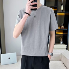 男士短袖T恤夏季潮流ins纯色半袖打底衫宽松白色纯棉上衣服T03，男装T恤，星座1116A-2（原606A-1）