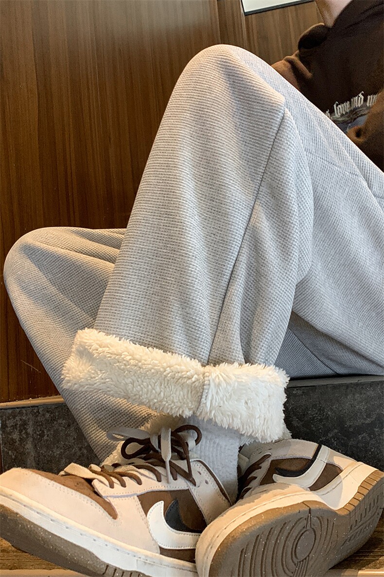 8XL-M羊羔绒卫裤男加肥加大码加厚加绒运动裤男胖子9029P45控68,男装休闲裤,电商D206-1