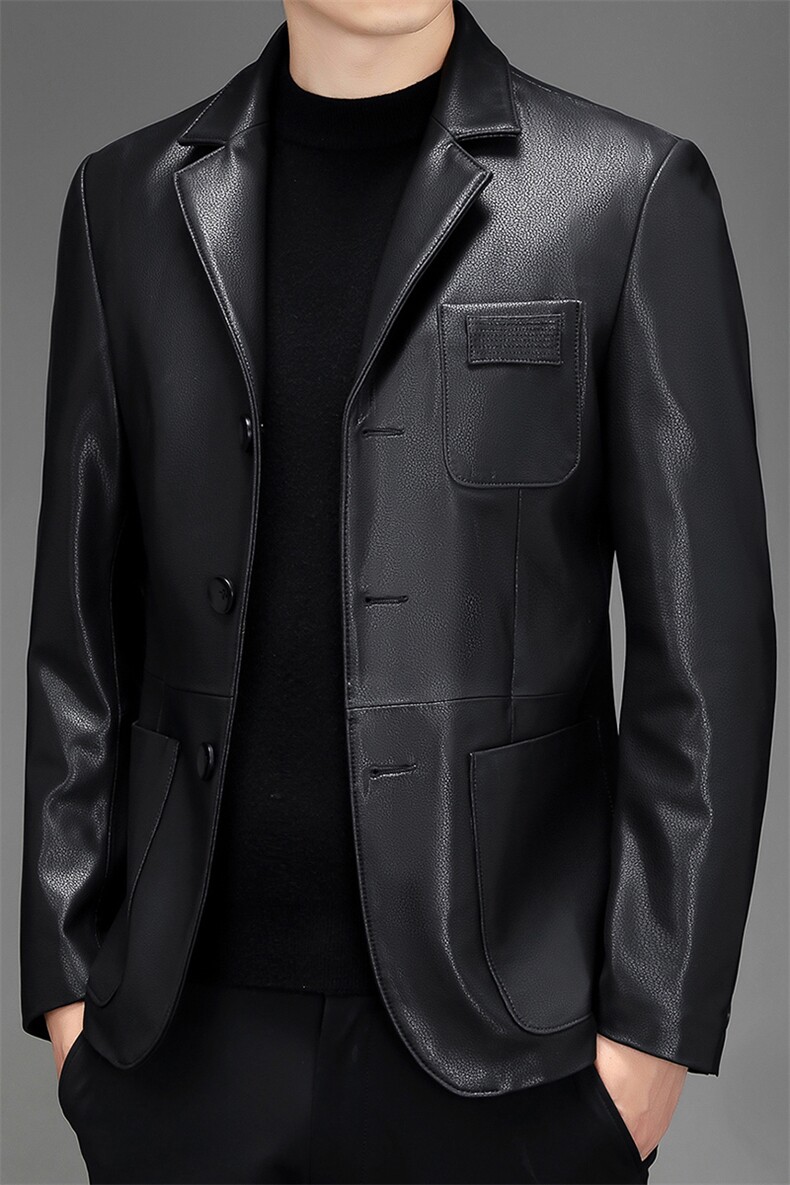 ZL101568秋冬新款男士休闲海宁皮衣西服绵羊皮外套皮衣男西装,男装西服,电商B360