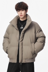 支持二开立领PU皮棉服男短款棉衣外套宽松面包服M810-P75，男装棉衣，电商A441