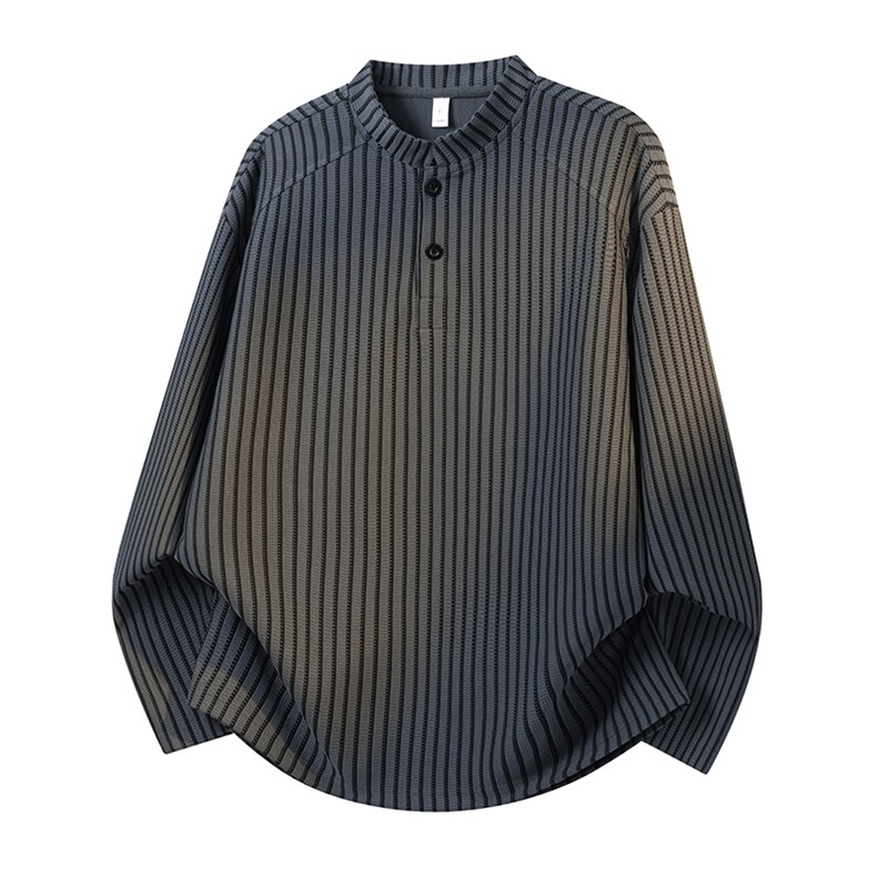 潮流宽松亨利领卫衣美式复古长袖T恤A161-MT-2604-P42，男装T恤，电商A161