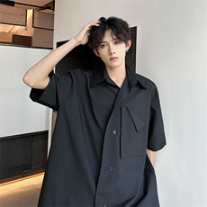 纯色潮男百搭衬衫A071-C87-P38，男装衬衫，电商A071