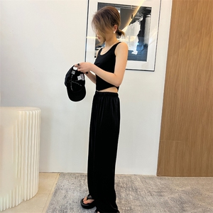 25年夏薄款醋酸缎面冰丝阔腿裤女高腰垂坠感休闲直筒裤防晒拖地裤图片