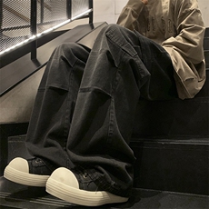 秋季新款工装打褶牛仔裤XZ604-KN14-P50控78，男装牛仔裤，星座604