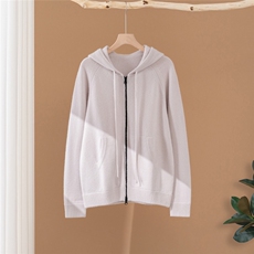 2025年秋季时尚百搭通勤简约休闲连帽羊绒开衫，女装羊绒衫，启东羊绒