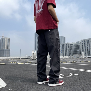 夏秋新款男士时尚潮流立体裁剪大口袋休闲裤慵懒风阔腿裤K026/P40图片