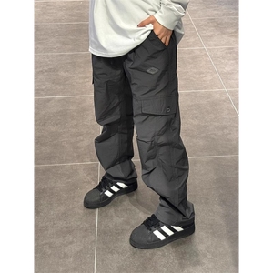 美式hiphop裤子贴标设计机能户外冲锋裤男vintage小众直筒休闲裤图片