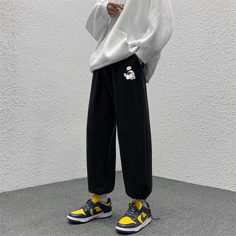 K13239-P35加绒-P45可束脚加厚加绒运动裤男大码宽松直筒卫裤男,男装休闲裤,电商A040