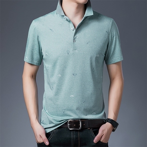 Z176 2021夏季新款T恤衫男POLO衫短袖翻领图片