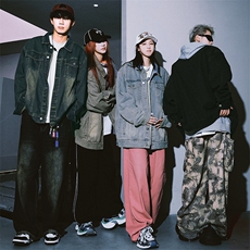 春季新款Q2481-TP45不美式复古情侣款做旧水洗牛仔外套男女，男装工装外套，电商A102