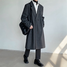 2026新款长款大码毛呢大衣秋冬韩范英伦风衣外套DSA157B-J251-P98，男装风衣，电商A157B