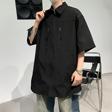 F259-P352024夏季新款美式潮牌工装短袖衬衫男宽松休闲衬衣现货，男装衬衫，星座512-6