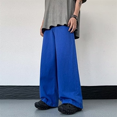 春夏季美式高街休闲运动裤男宽松直筒高腰卫裤百搭垂感拖地长裤子，男装休闲裤，星座716-2