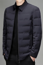 冬季男士中年厚款休闲翻领白鹅绒羽绒服男装保暖外套SJ6607-P330，男装羽绒服，电商B212（原钱塘6029）