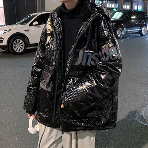 特批 港风夜景标80白鸭绒荧光字母连帽羽绒服YR103 P165控268图片