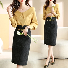 时尚套装女2024夏季新款韩版高级感气质一字肩短袖上衣短裤两件套，女装套装/套裙，卡杰菲