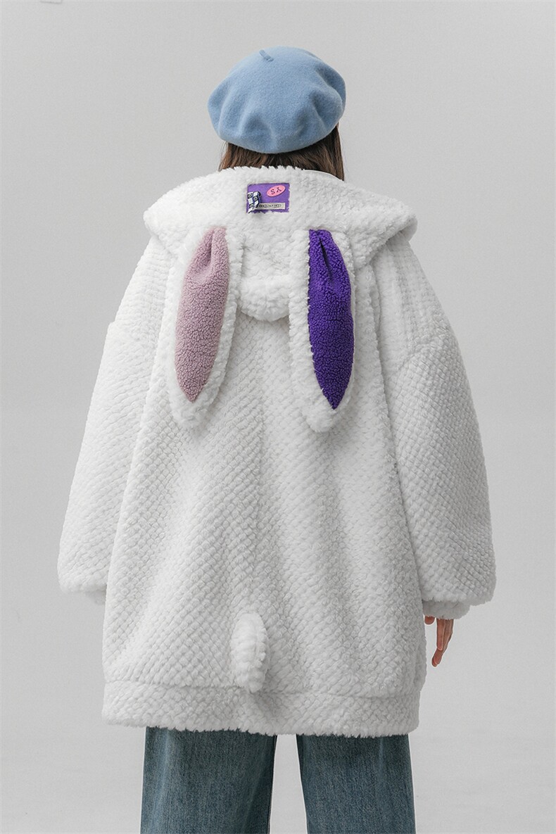 冬季新款宽松小兔子羊羔毛棉服连帽棉袄棉衣225-2-20539-P135,男装棉衣,星座225-2