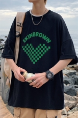 1港风印花潮流休闲情侣日系潮大码短袖T恤男DT7651P25控38，男装T恤，星座226-2