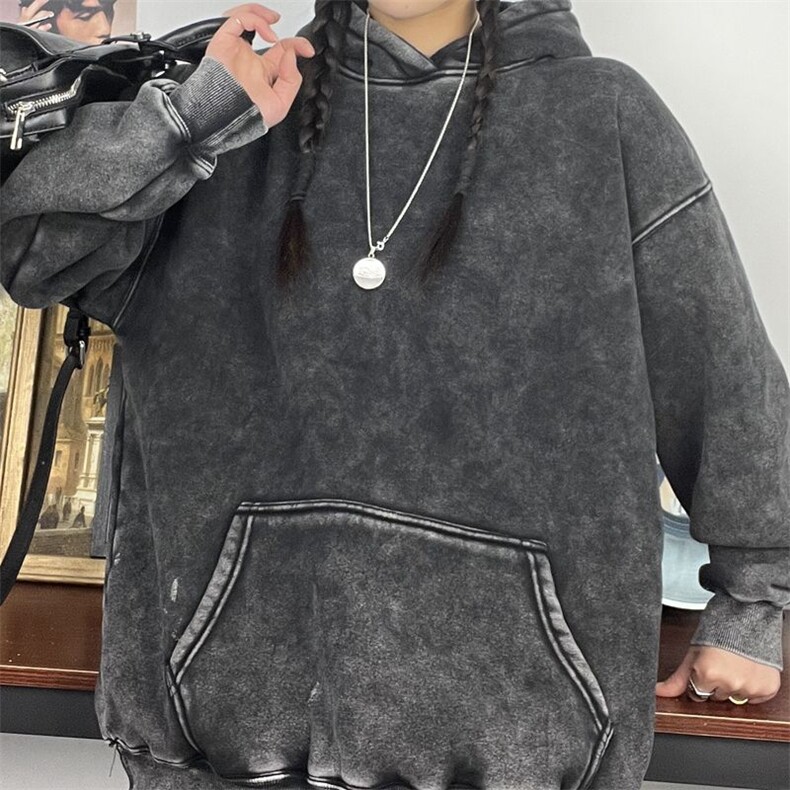 XZ301B-JB7000-P68重磅水洗做旧加绒卫衣光板p68直播,男装卫衣,星座301B