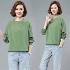 2021春季新款时尚舒适圆领气质百搭休闲卫衣，女装卫衣/绒衫，小林双子