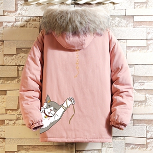 MM48013-P130 冬季大毛领衣男士大码加厚袄男服 砖墙挂拍图片