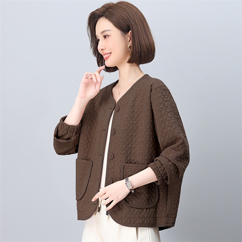 棒球服外套女2025新款春秋短款拉链式开衫小个子中年妈妈春装上衣,女装短外套,独衣靓