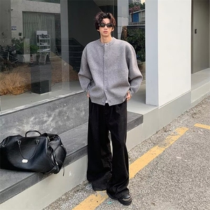时尚ins气质原宿新款慵懒流行潮流鹿毛绒开衫纯色宽松毛衣外套图片