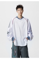 可二开美式POLO衫大码M-5XL拼接V领球衣长袖T恤男CX78111P45控69，男装Polo衫，星座226-1