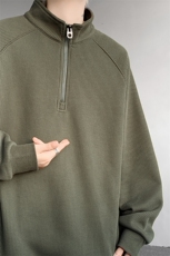 8XL-M特大码卫衣男纯色百搭条纹肌理立领拉链长袖T恤男WY08P55，男装T恤，电商D206-1