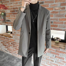毛呢西装外套男秋冬季高级感轻熟风男装呢子大衣韩版休闲西服，男装西服套装，星座601-1